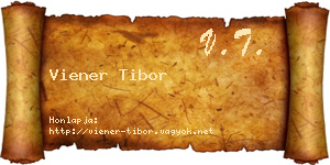 Viener Tibor névjegykártya
